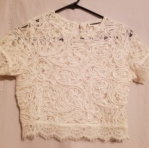 White Lace Crop Top